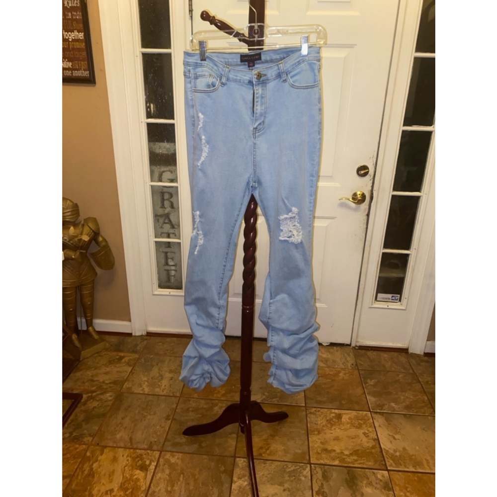 Women's Purple Candy Jeans, XL, Blue